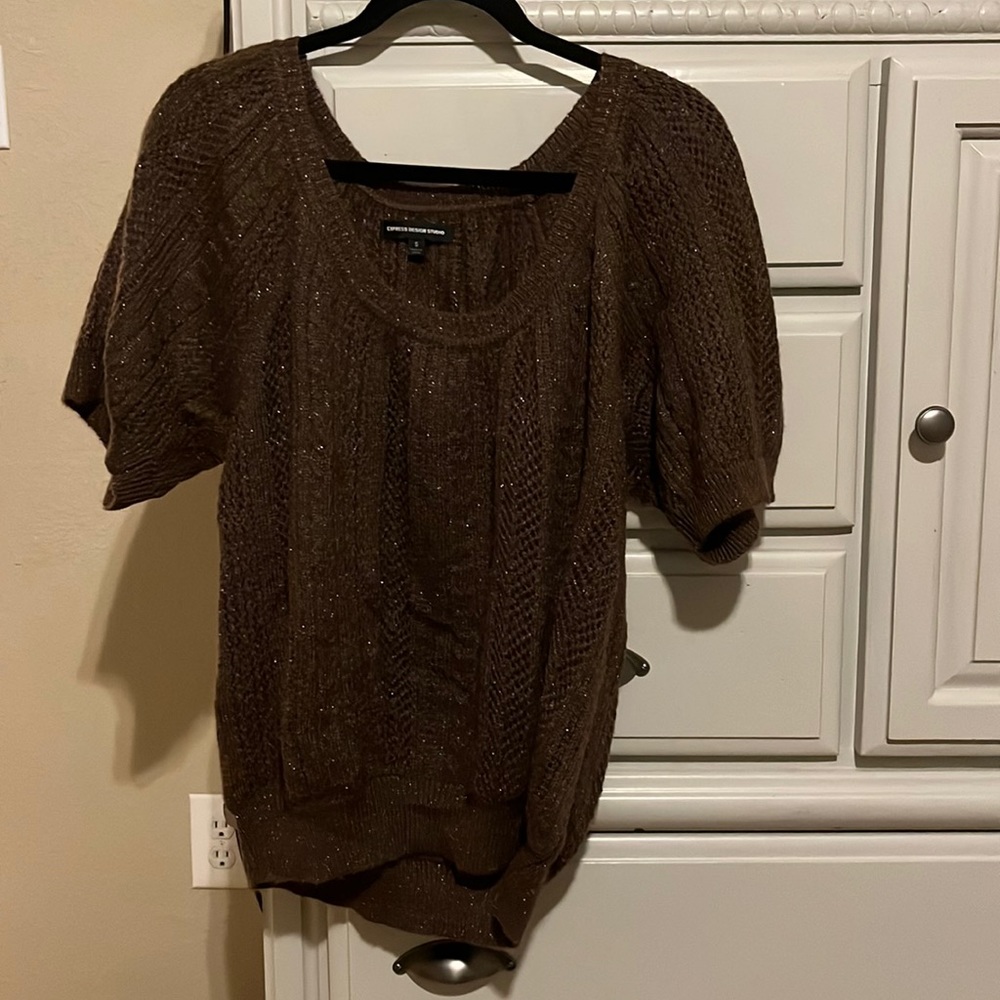 Express Design Studio knit sweater, brown, size Small